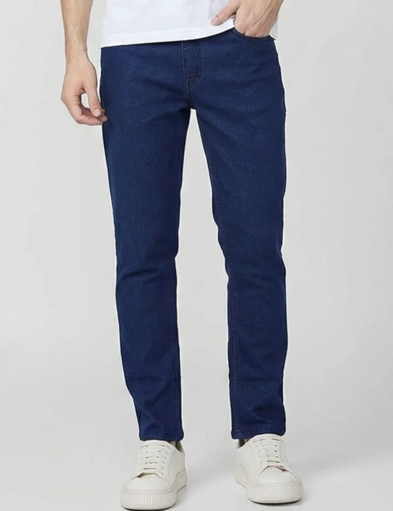 inkd Men's Classic Regular Fit Jeans with 5 Pocket Styling | Mid- Rise | Soft & Stretchable